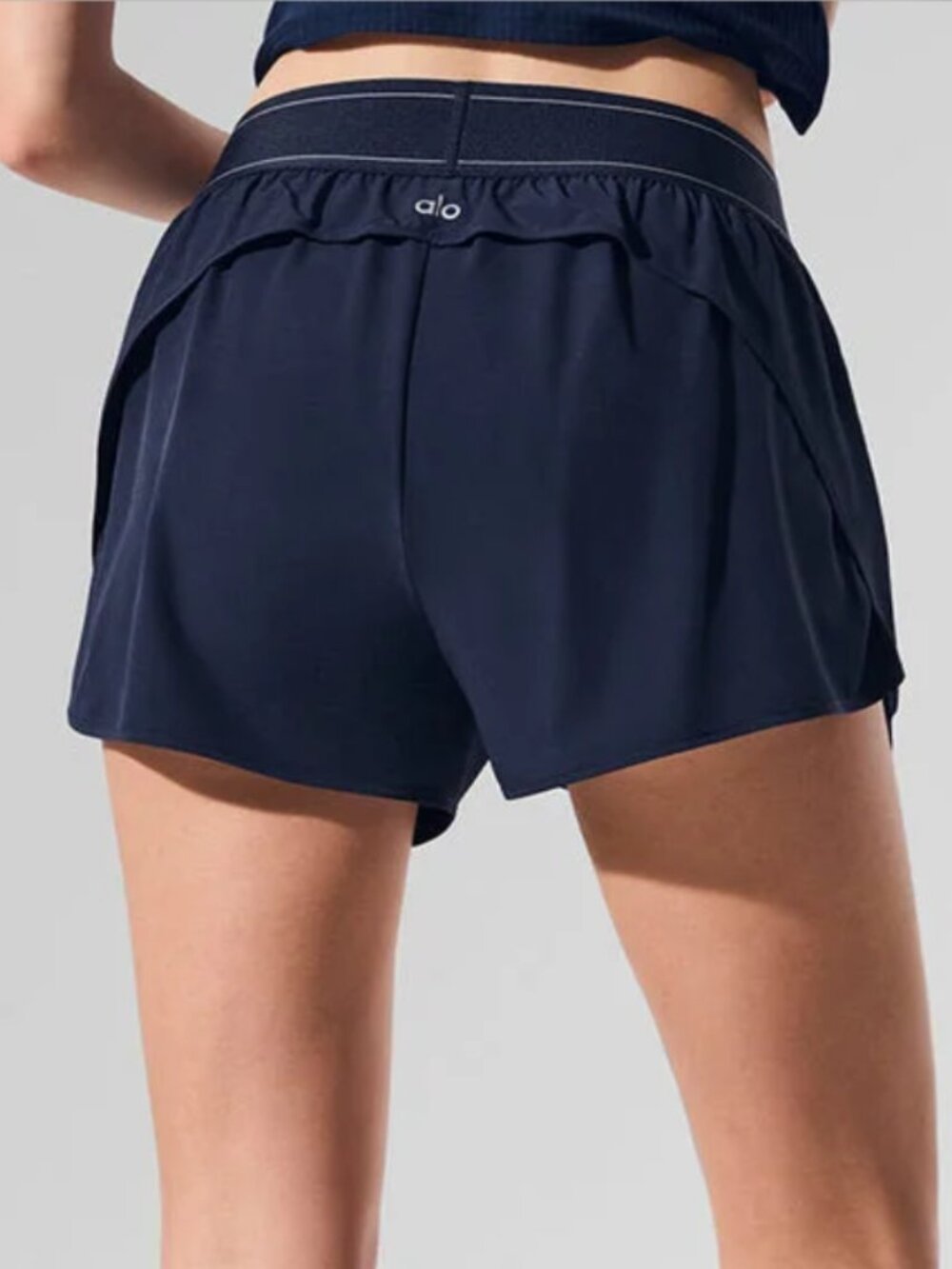 🎾Alo Collegiate Style Tennis Shorts Navy Blue Youthful Energetic and Versatile - Picture 10 of 10